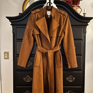 H&M faux suede trench coat